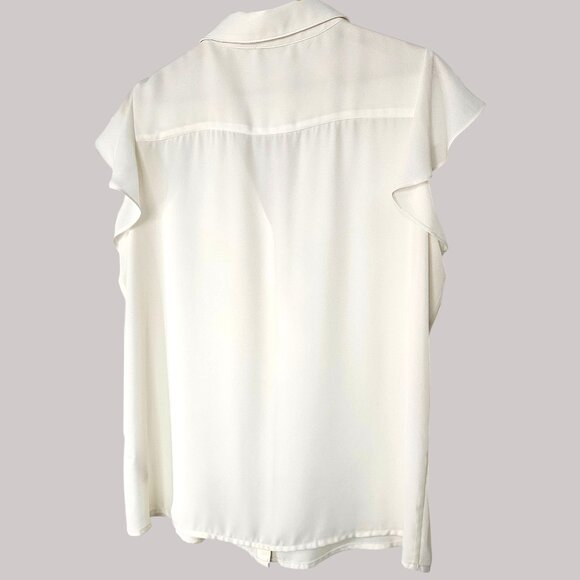 Calvin Klein XL Sleeveless Crepe Blouse Cream Off White - Picture 2 of 9